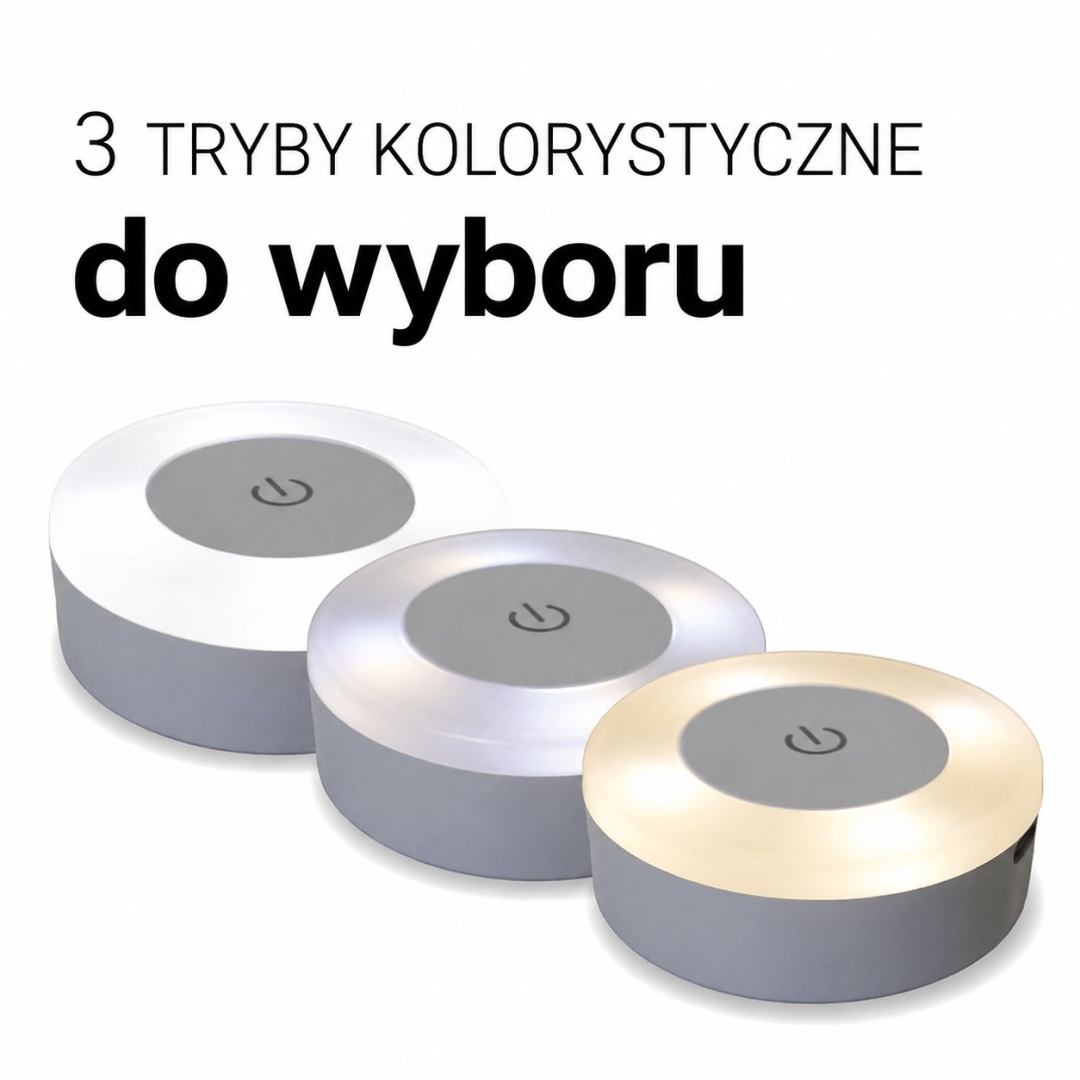 Sada 5x Noční LED Lampička Dotyková USB - 3 Barvy Světla, Samolepicí M20009